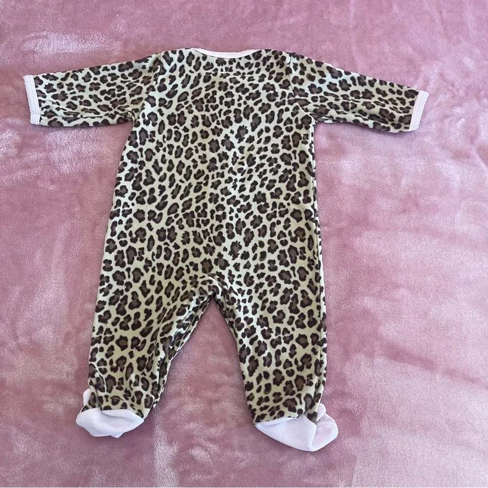 Carters Leopard Print Baby Footie Pajamas - Size 0-3M